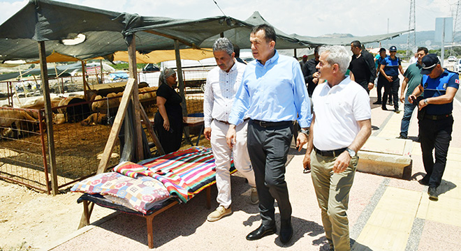 Özyiğit, kurban satış alanını inceledi